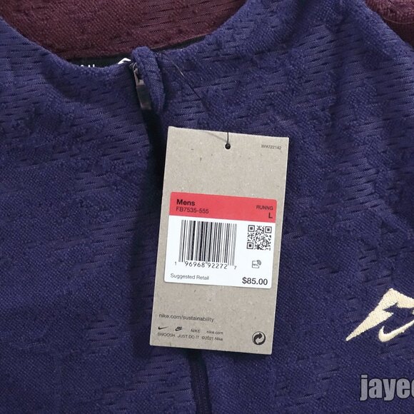 $85 NIKE TRAIL 1/2 ZIP RUNNING PULLOVER JACKET TOP FB7535-555 PURPLE/MAROON L - Picture 8 of 8